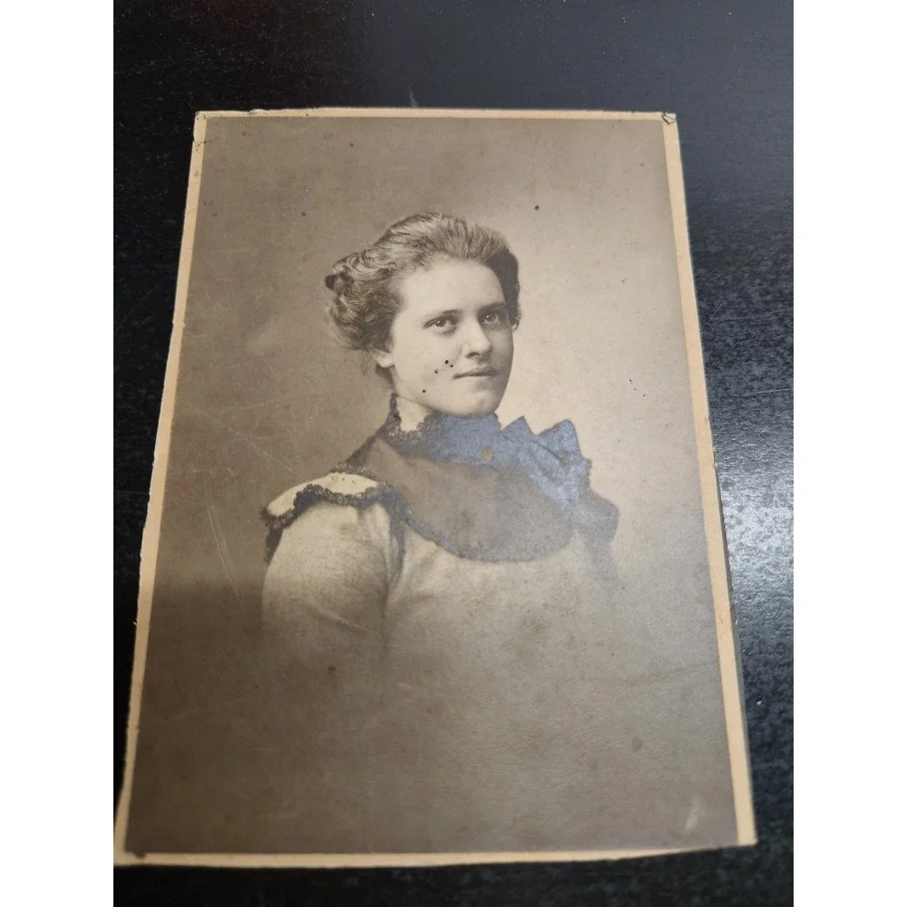 Victorian Era Portrait Woman Mounted Photograph Antique Found Photo Sepia